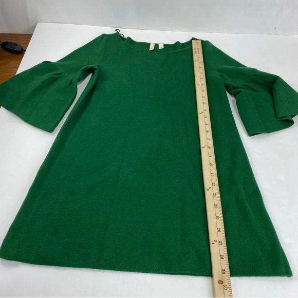 Moth Anthropologie Womens XS Kelly Green Sweater 3/4 Length Bell Sleeve - Picture 3 of 7